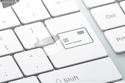 Image of Finance concept: Credit Card on computer keyboard background