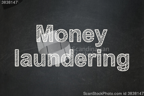 Image of Money concept: Money Laundering on chalkboard background