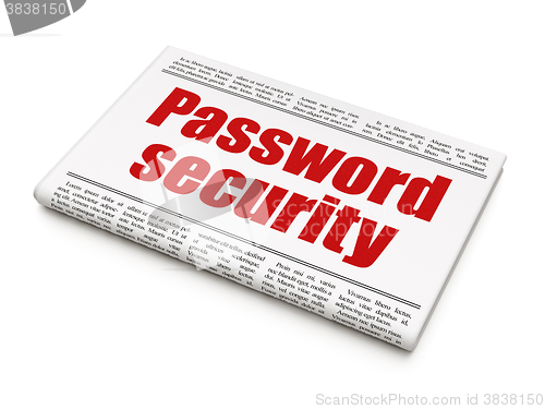 Image of Protection concept: newspaper headline Password Security