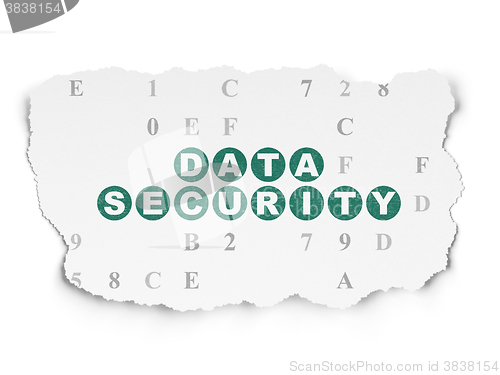 Image of Protection concept: Data Security on Torn Paper background