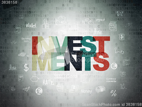 Image of Currency concept: Investments on Digital Paper background