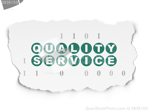 Image of Business concept: Quality Service on Torn Paper background