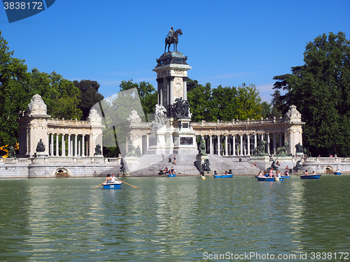 Image of editorial  monument to King Alfonso XII in Retiro Park Madrid Sp