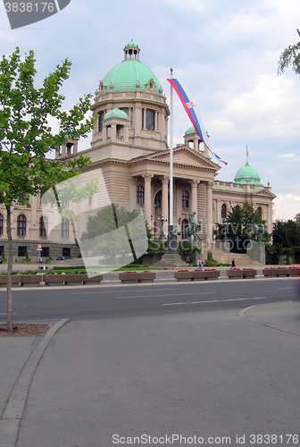 Image of Serbian Parliament building in Belgrade Serbia Europe