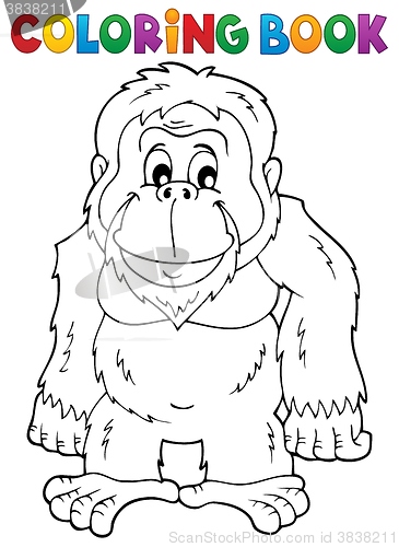 Image of Coloring book orangutan theme 1