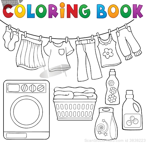 Image of Coloring book laundry theme 2