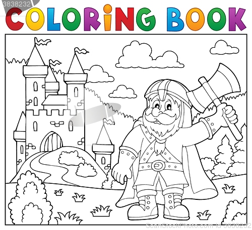 Image of Coloring book dwarf warrior theme 2