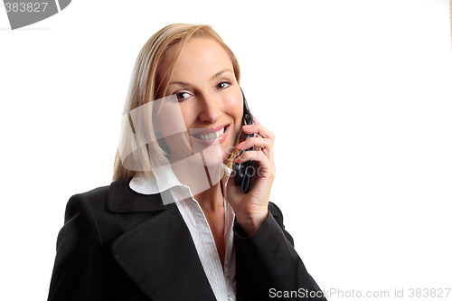 Image of Friendly woman on telephone call
