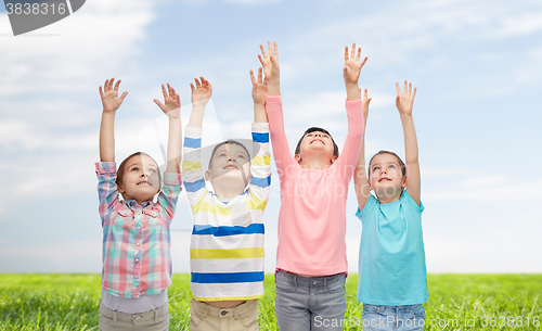 Image of happy children celebrating victory