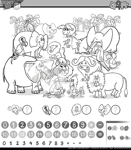 Image of calculating game coloring page