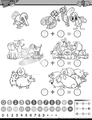 Image of calculate game for coloring