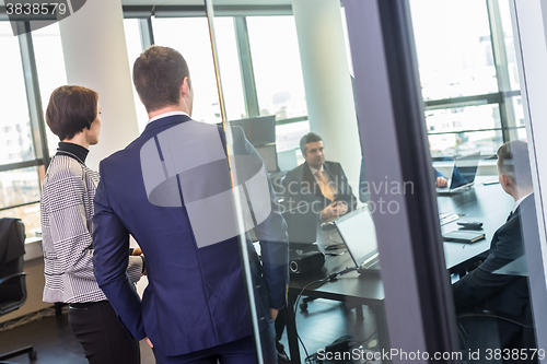 Image of Corporate business team office meeting.