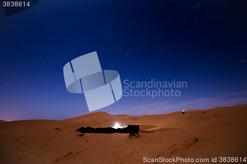 Image of Stars at night over the dunes, Morocco