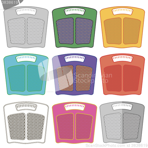 Image of Set of Colorful Body Weigh Scales