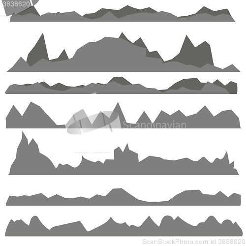 Image of Set of Gray Mountain Silhouettes