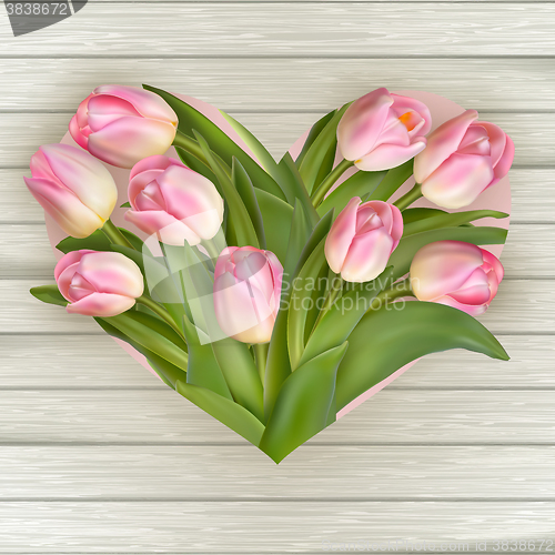 Image of Heart from tulips. EPS 10