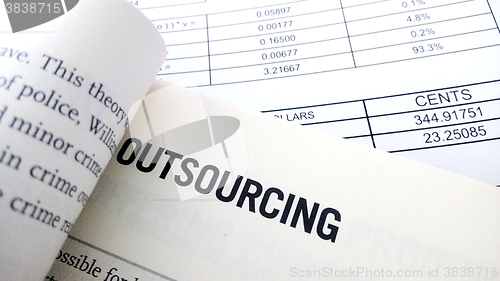 Image of Outsourcing word on book
