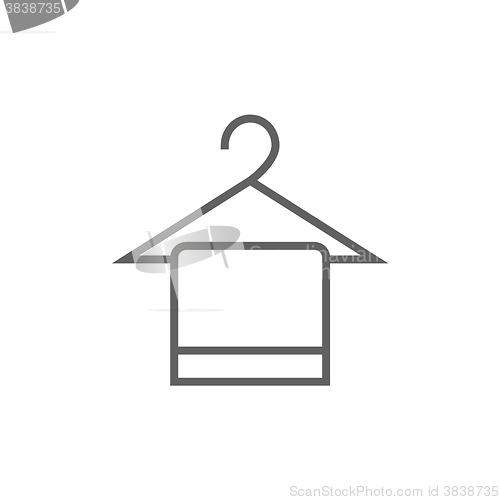Image of Towel on hanger line icon.