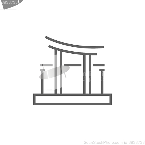 Image of Torii gate line icon.