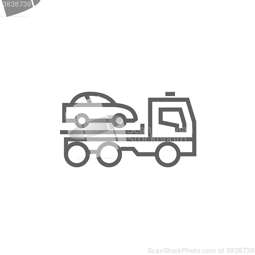 Image of Car towing truck line icon.