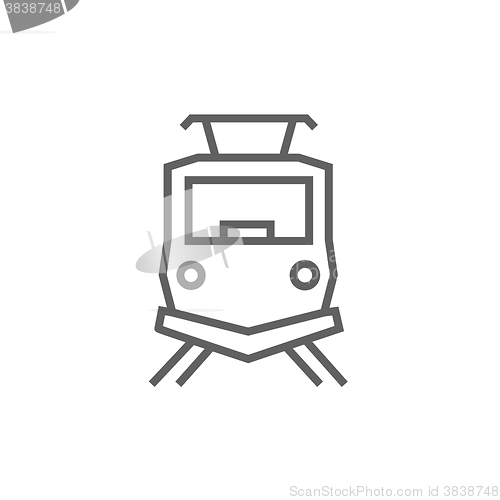 Image of Front view of train line icon.