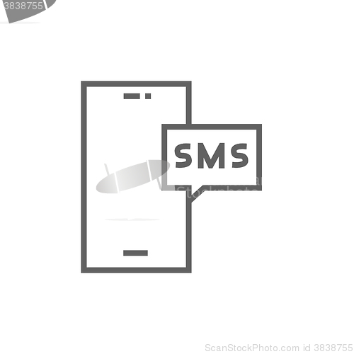 Image of Smartphone with message line icon.