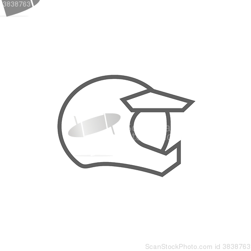 Image of Motorcycle helmet line icon.