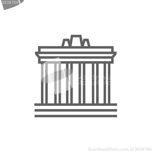 Image of Acropolis of Athens line icon.