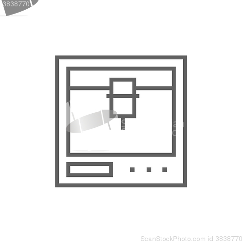 Image of Tree D printing line icon.