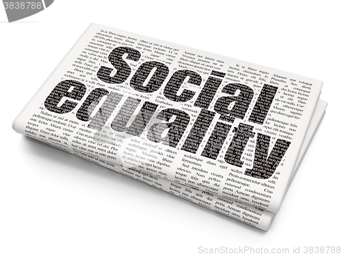 Image of Politics concept: Social Equality on Newspaper background