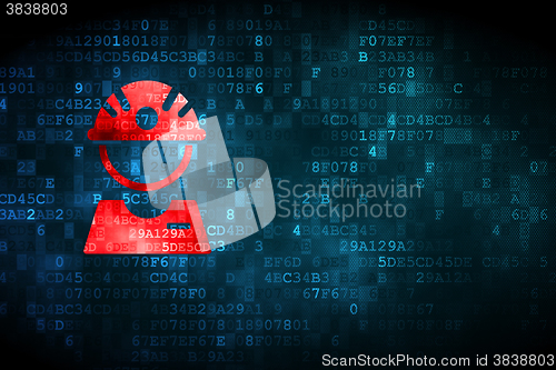 Image of Industry concept: Factory Worker on digital background