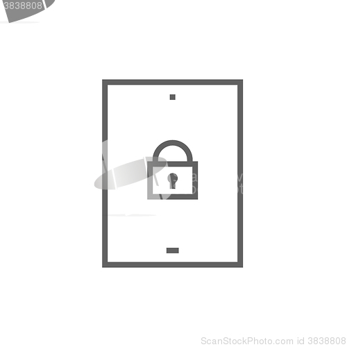 Image of Digital tablet security line icon.