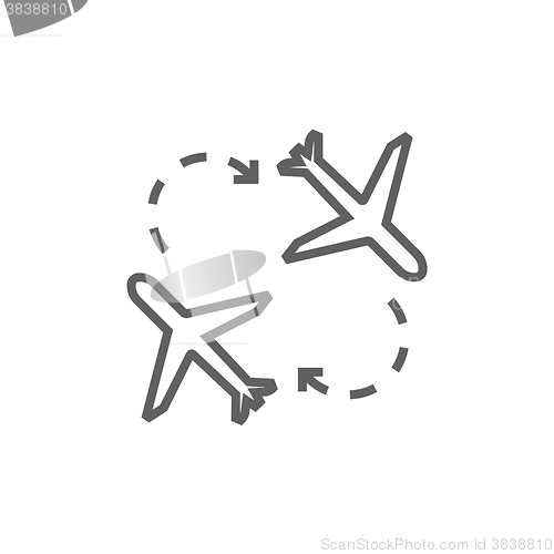 Image of Airplanes line icon.