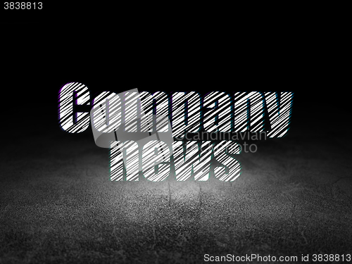 Image of News concept: Company News in grunge dark room