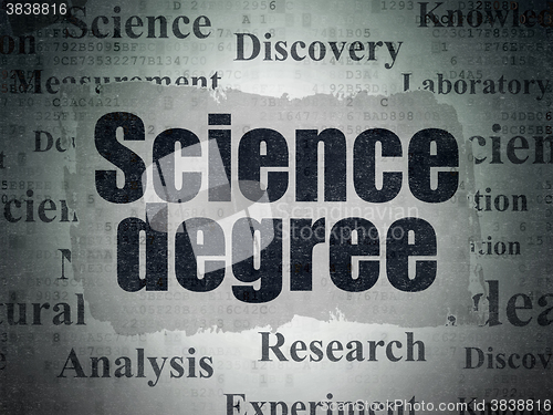 Image of Science concept: Science Degree on Digital Paper background