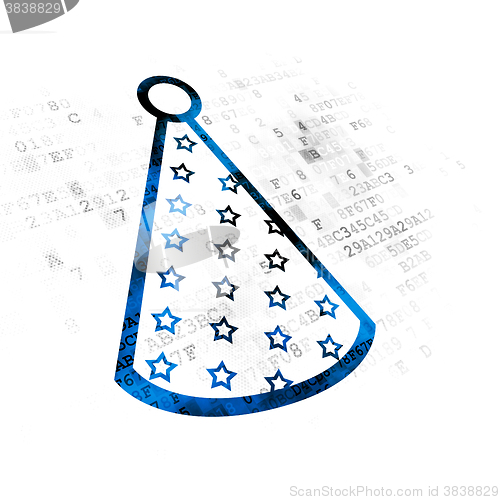 Image of Holiday concept: Party Hat on Digital background