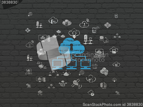 Image of Cloud computing concept: Cloud Network on wall background