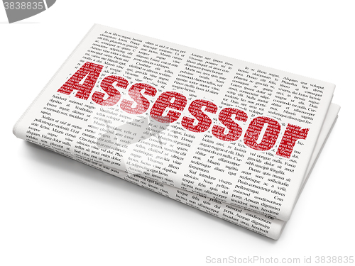 Image of Insurance concept: Assessor on Newspaper background