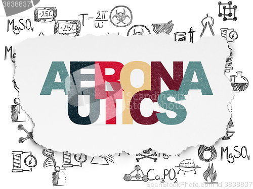 Image of Science concept: Aeronautics on Torn Paper background