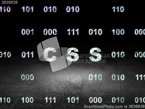 Image of Programming concept: Css in grunge dark room