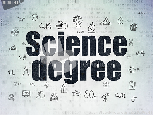 Image of Science concept: Science Degree on Digital Paper background