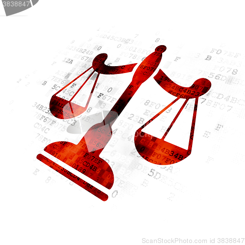 Image of Law concept: Scales on Digital background