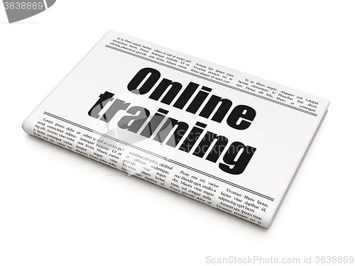 Image of Studying concept: newspaper headline Online Training
