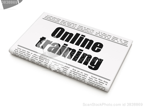 Image of Studying concept: newspaper headline Online Training