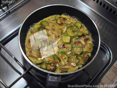 Image of Zucchini and mushroom omelet