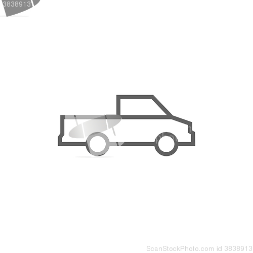 Image of Pick up truck line icon.