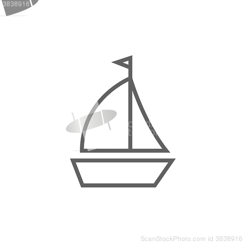 Image of Sailboat line icon.