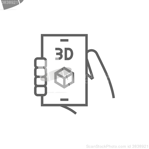 Image of Smartphone with three D box line icon.