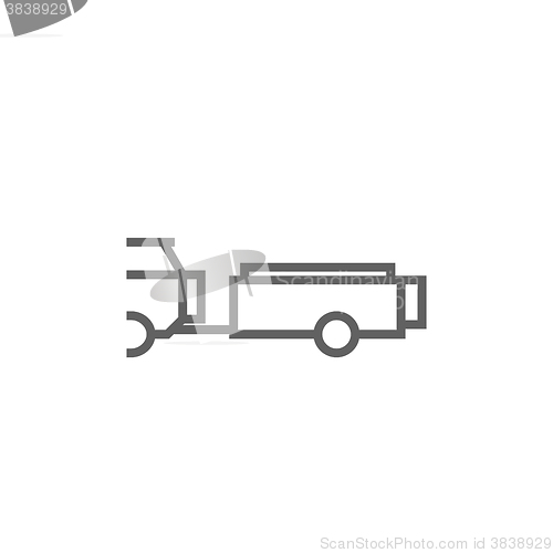 Image of Car with trailer line icon.