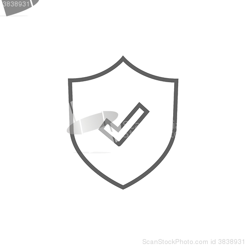 Image of Shield with check mark line icon.